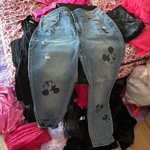 Disney Women's Blue Mickey Mouse Jeans